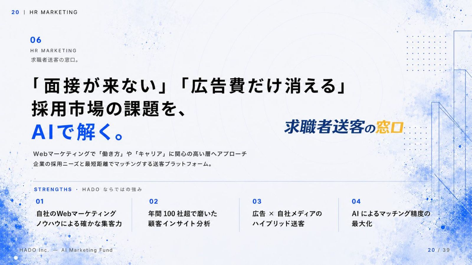 HADO 会社説明資料 20ページ目